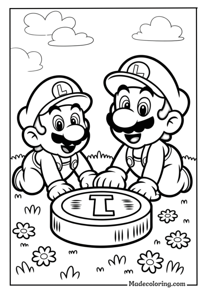 Baby Mario and Baby Luigi in their diapers