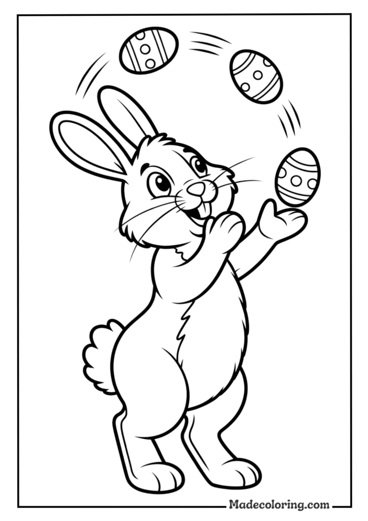 Bunny Juggling Easter Eggs