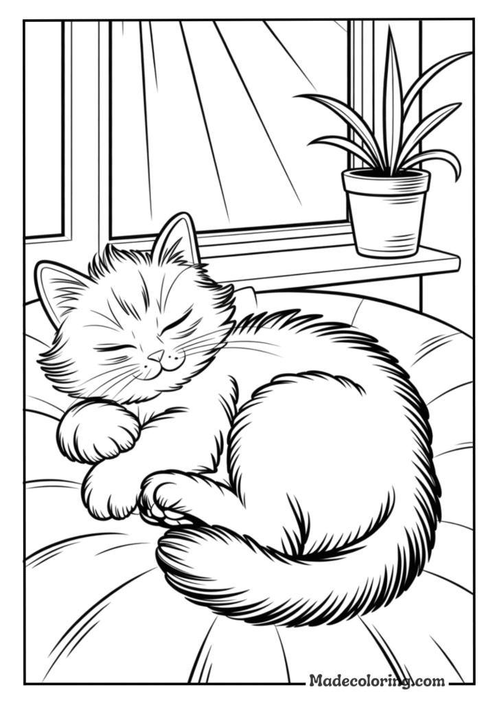 Cat Sleeping in a Sunbeam