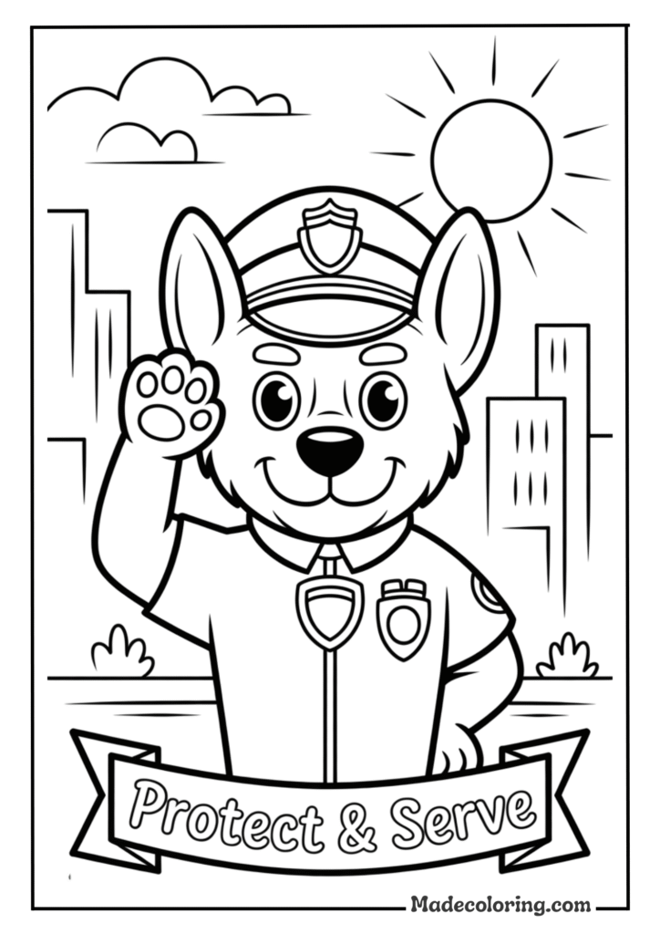 Chase in his police uniform standing proudly