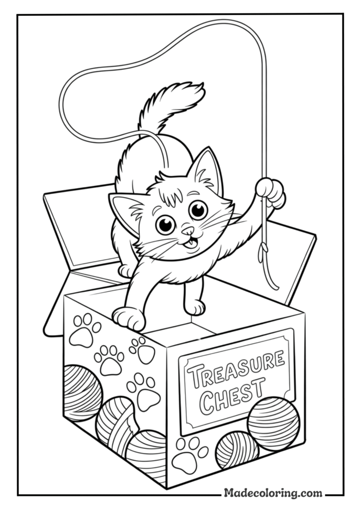 Curious Cat in a Cardboard Box