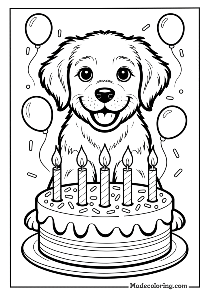 Dog with a Birthday Cake