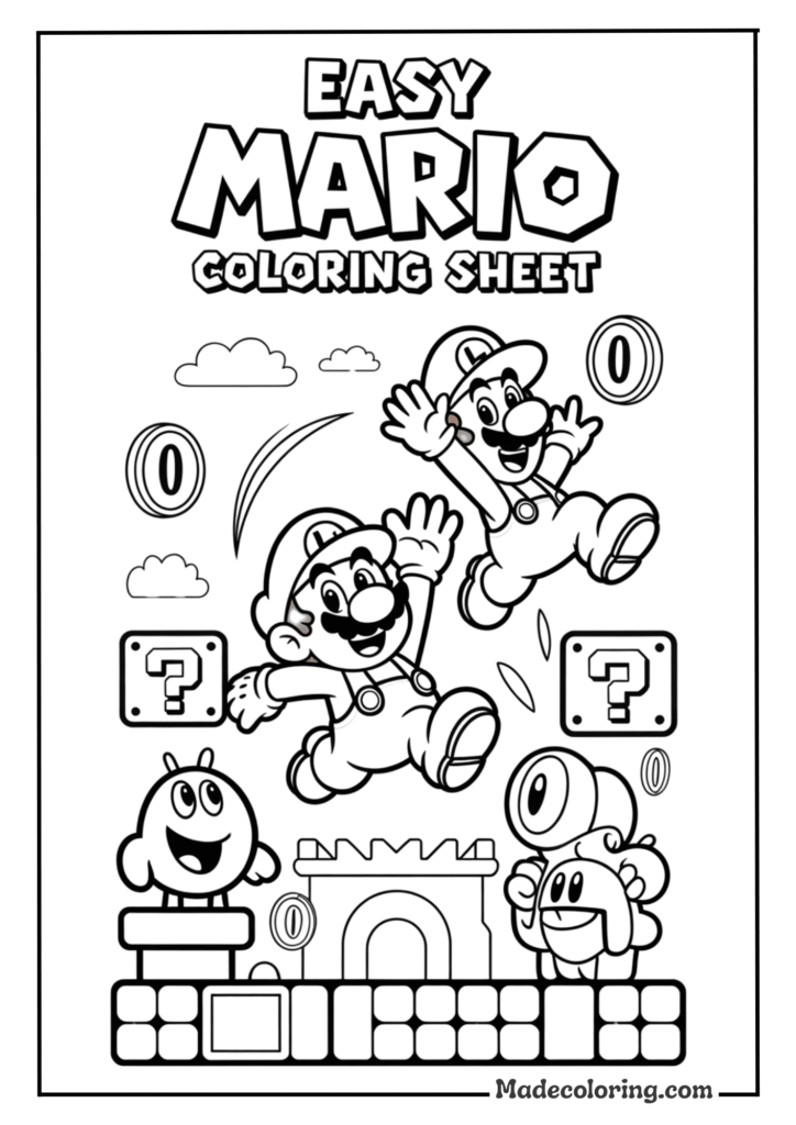Easy Mario Coloring pages