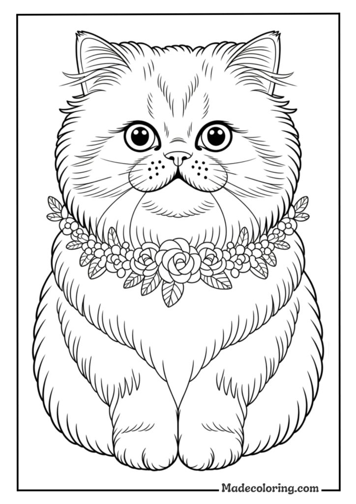 Fluffy Persian Cat Portrai
