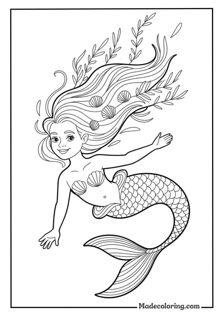 Graceful Mermaid Floating Gently