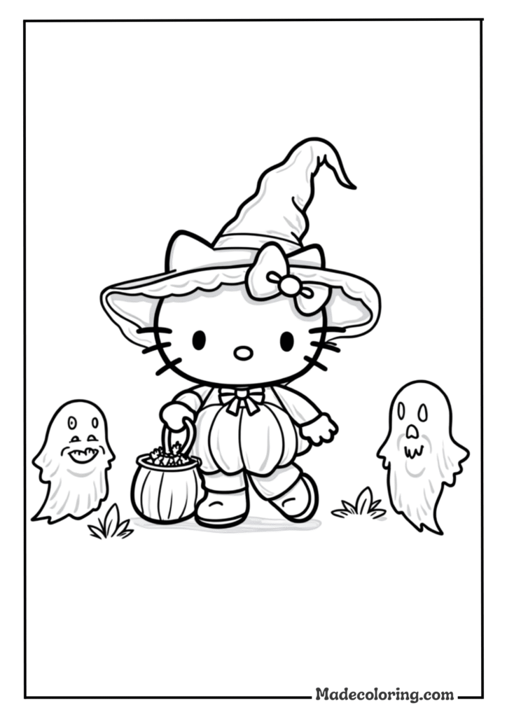 Hello Kitty dressed for Halloween