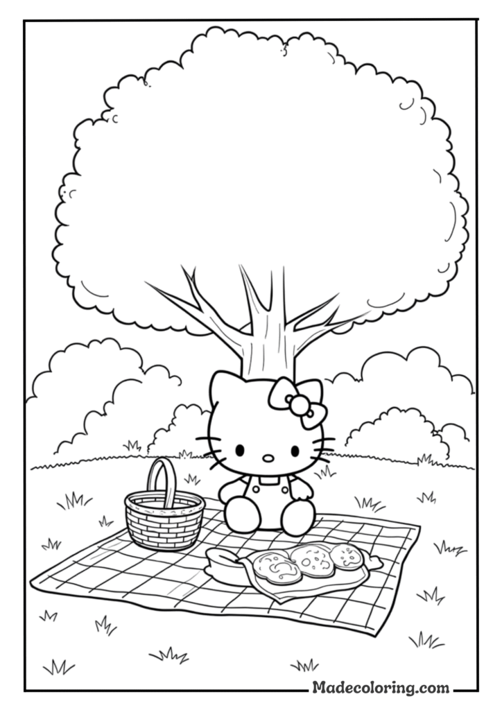 Hello Kitty having a picnic in the park