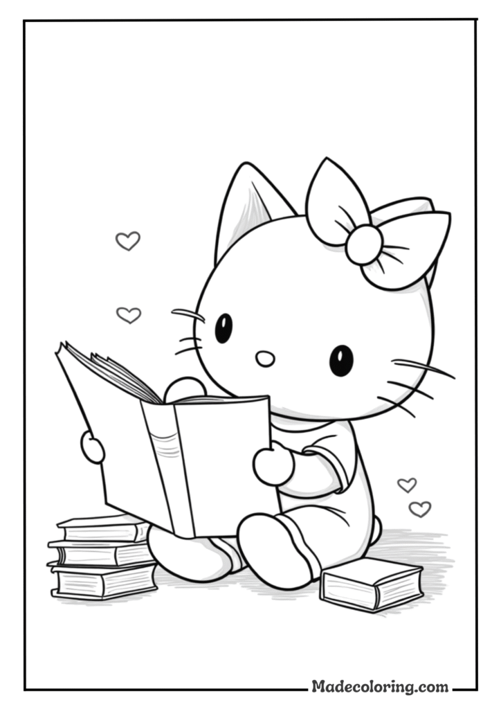 Hello Kitty reading books