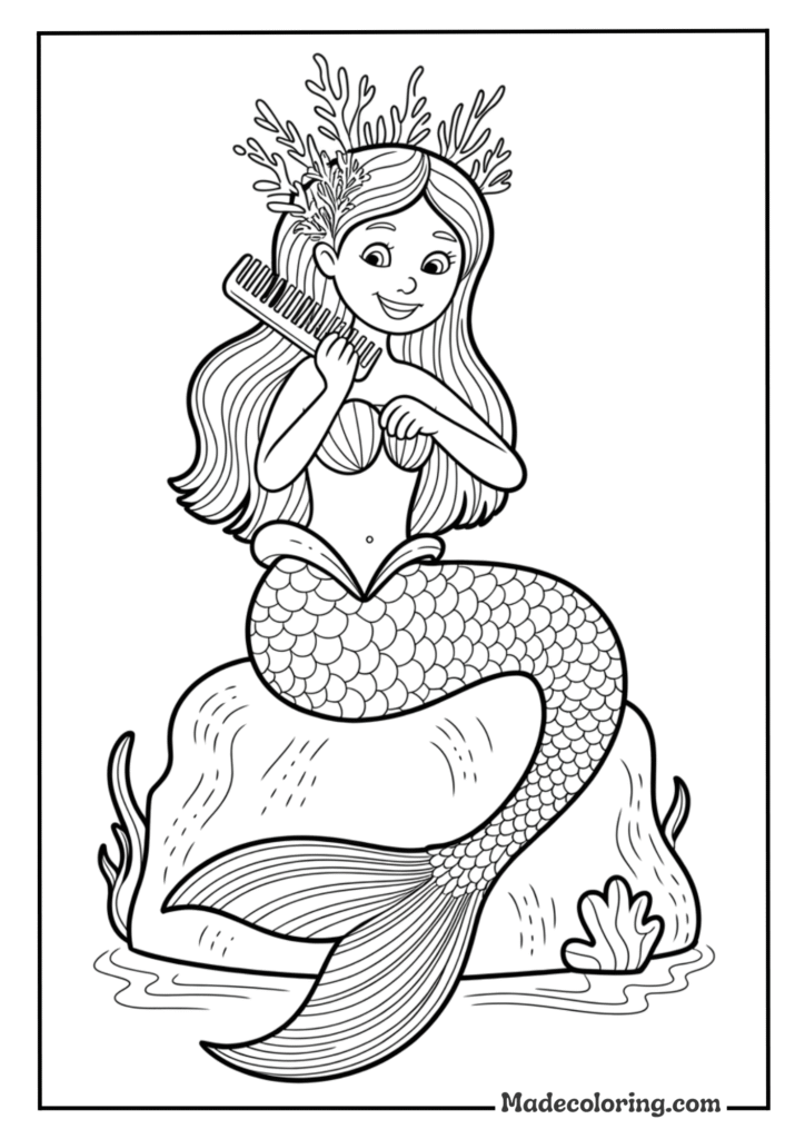 Mermaid Brushing Long Hair