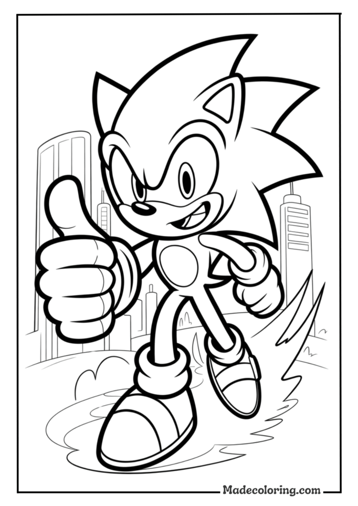 Modern Sonic with Thumbs Up