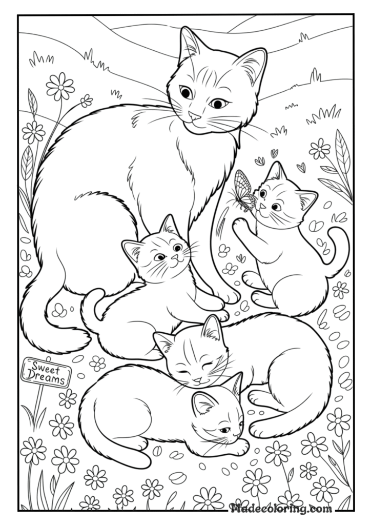Mother Cat with Kittens