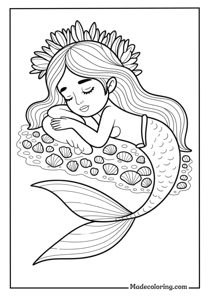 Peaceful Mermaid Taking a Nap