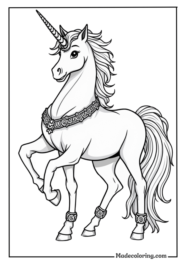 Regal unicorn with a flowing mane copy