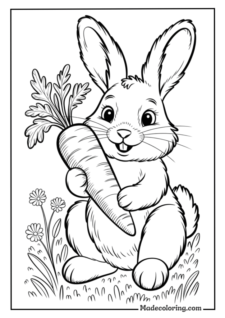 Sitting Bunny with Carrot