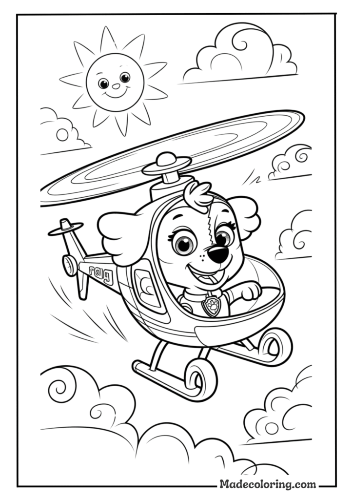Skye Soars High in Her Helicopter