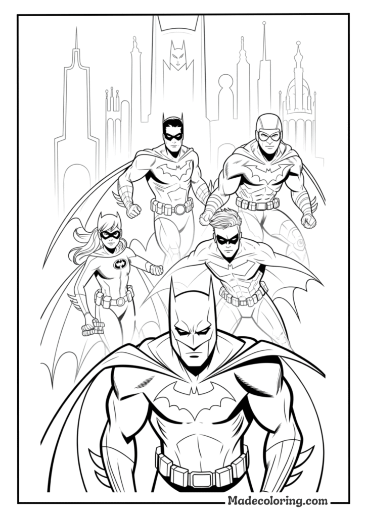 The Bat-Family group portrait with Batman