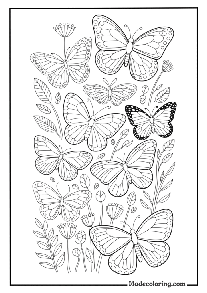 Top View Of An Assortment Of Butterflies