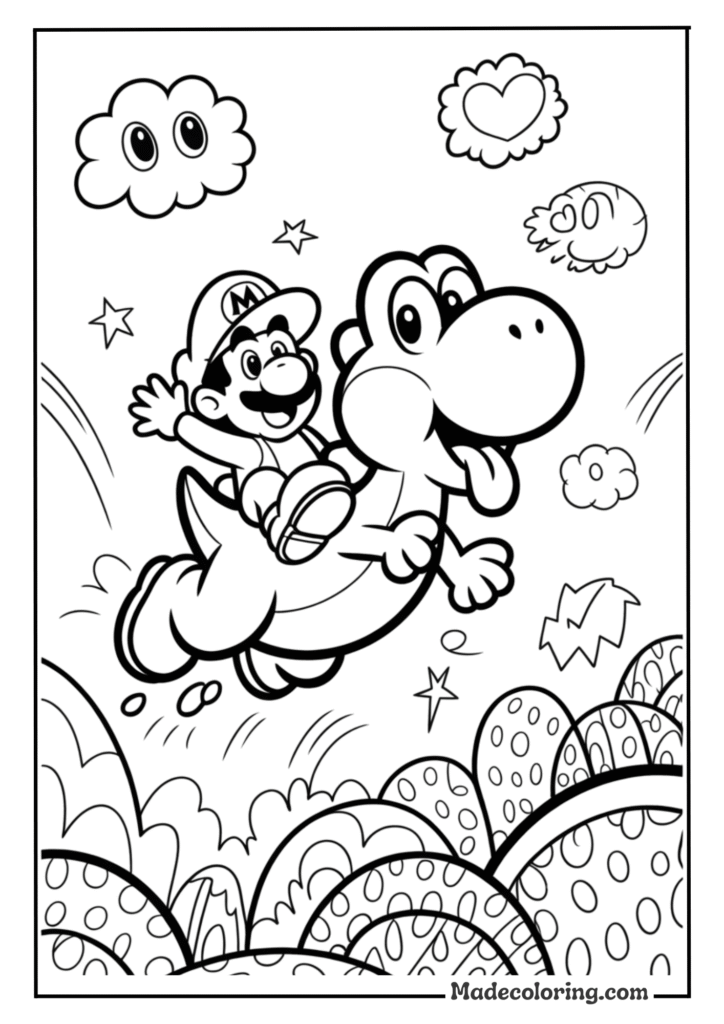 Yoshi with Mario riding on his back