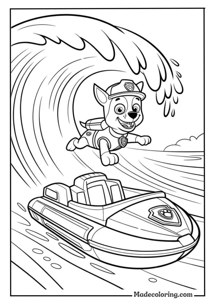 Zuma surfing on a wave