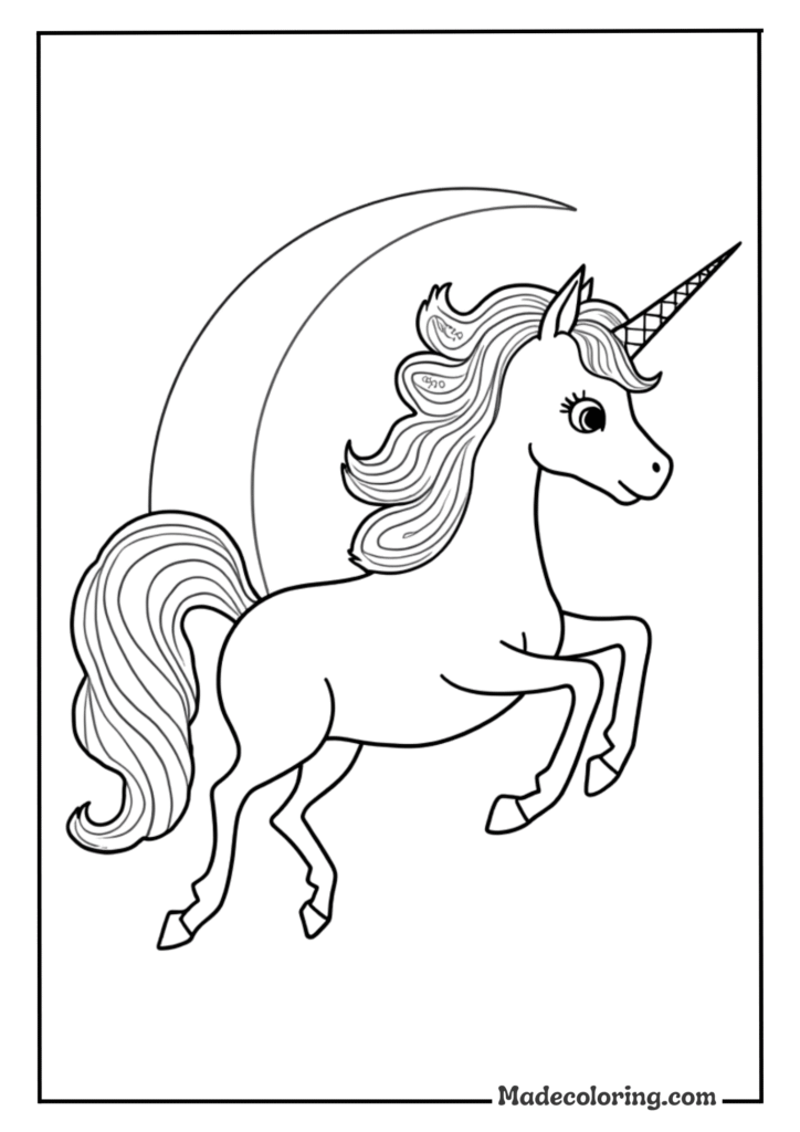celestial unicorn with stars in its mane and tail