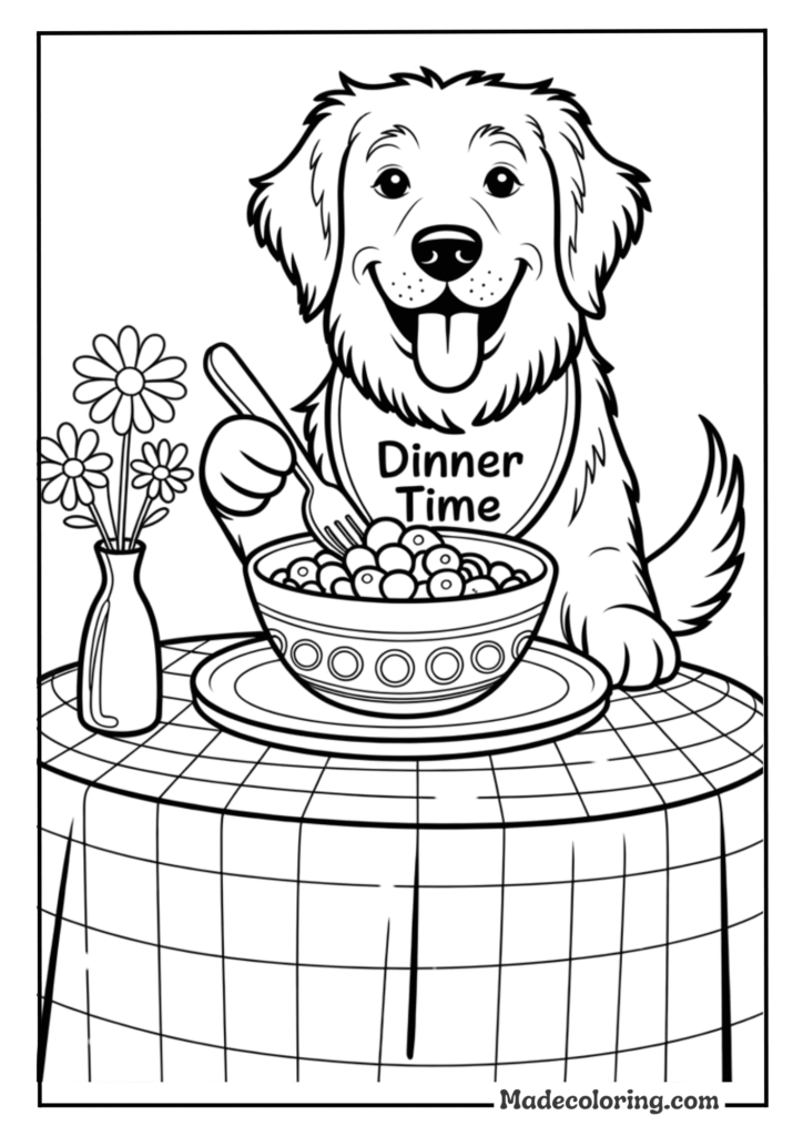dog eating dinner