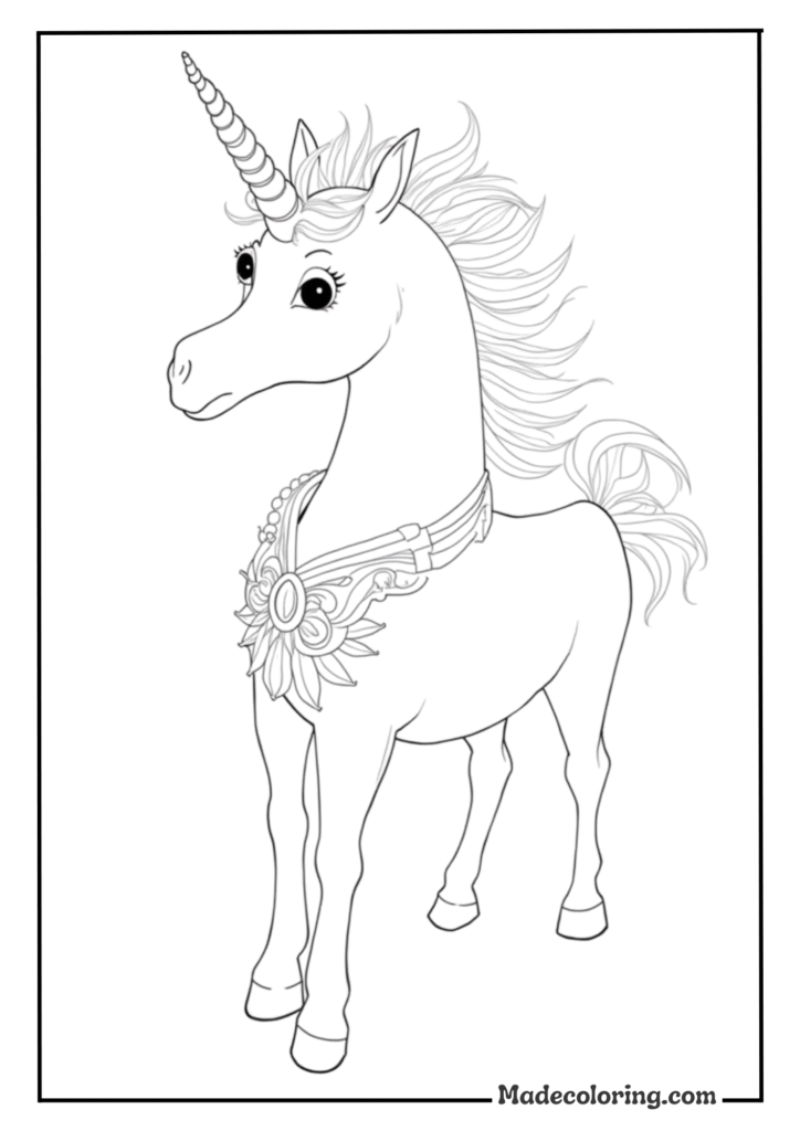 regal unicorn with a flowing mane