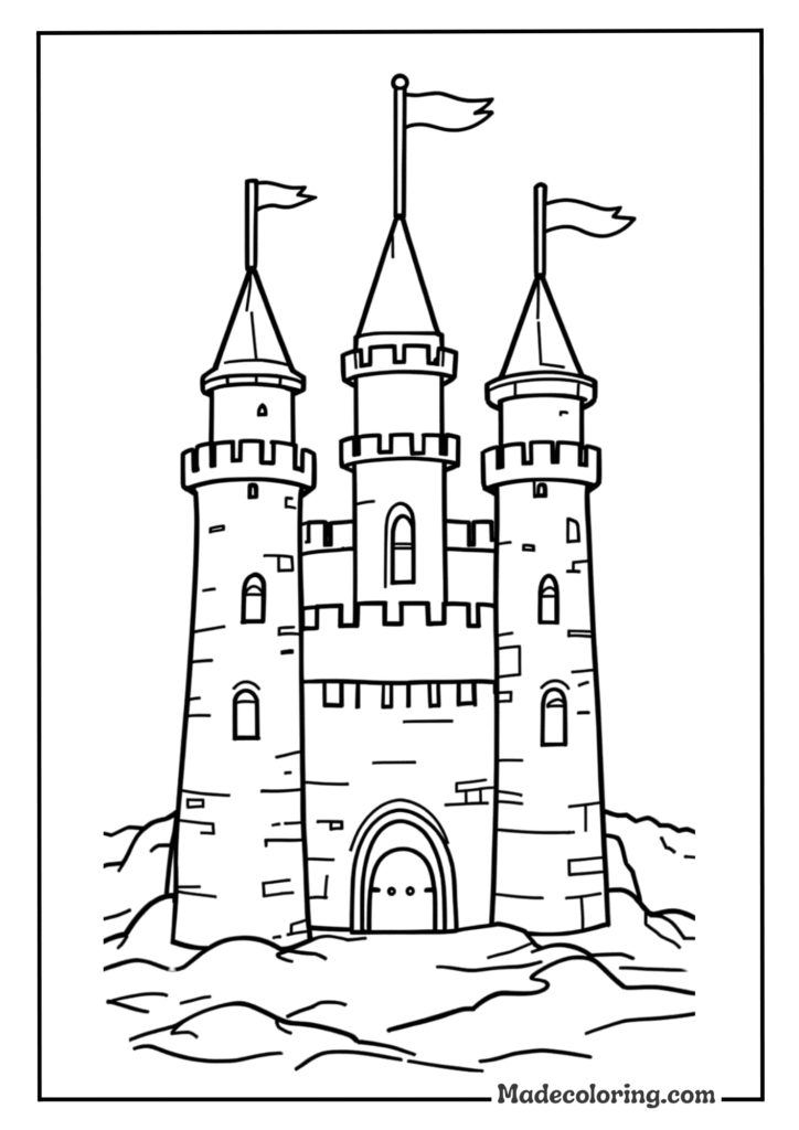 Beach Castle Builder coloring pages