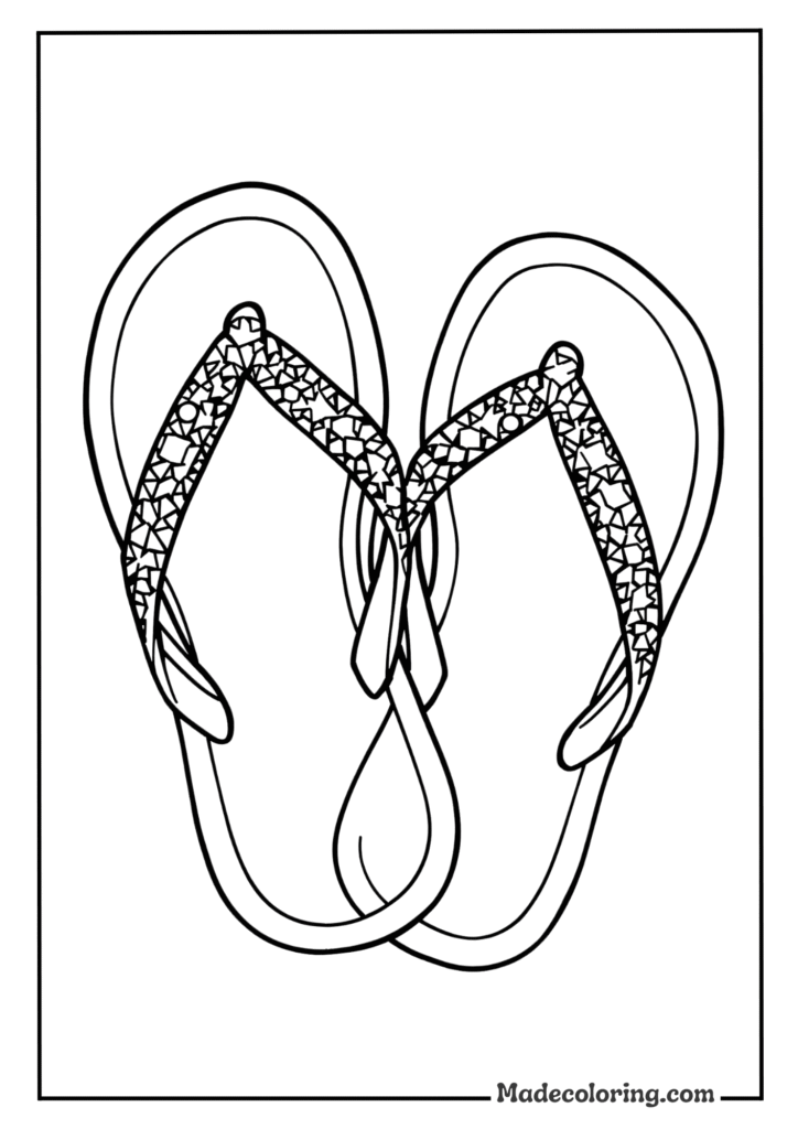 Beach Sandal Steps coloring pages