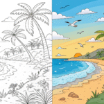 Beach coloring pages