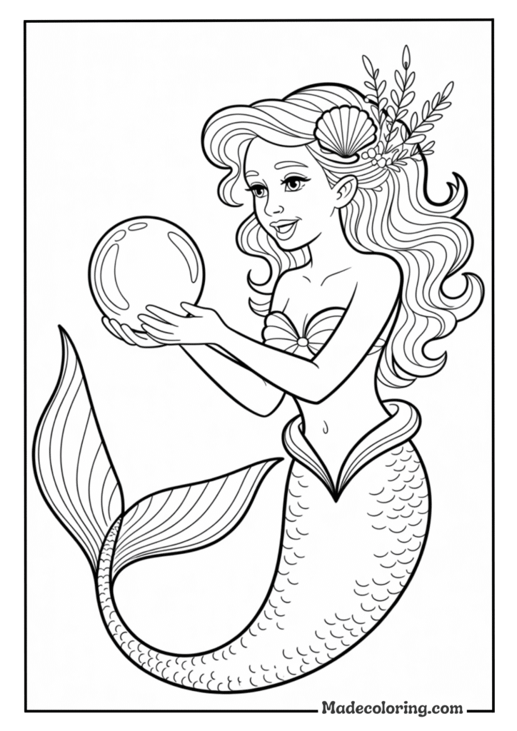 Mermaid Holding Pearl