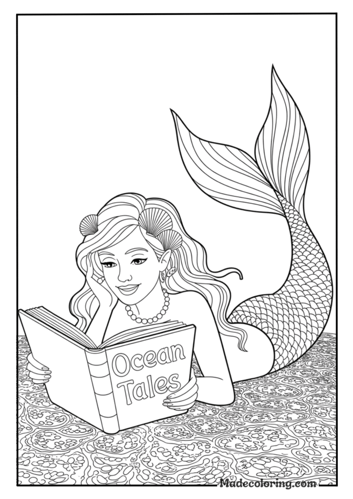 Mermaid Reading Book