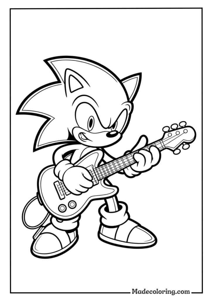 Sonic Playing Guitar
