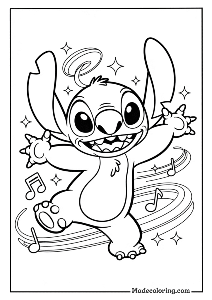 Stitch Dancing Happy