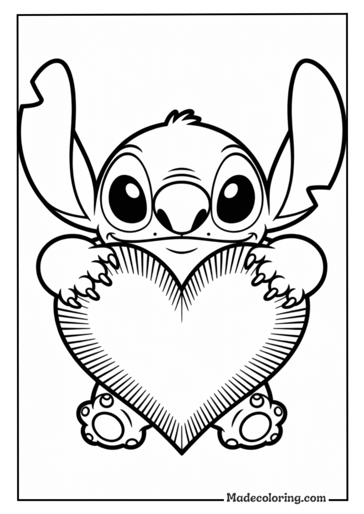 Stitch Hugging Heart