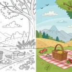 Picnic Coloring Pages