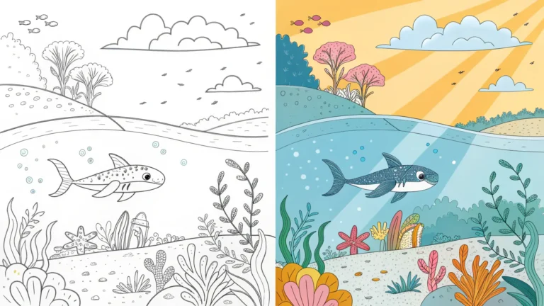 Swimming Coloring Pages